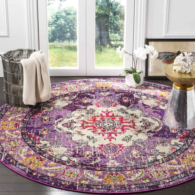 Mistana™ Indira Oriental Violet/Fuchsia Area Rug & Reviews